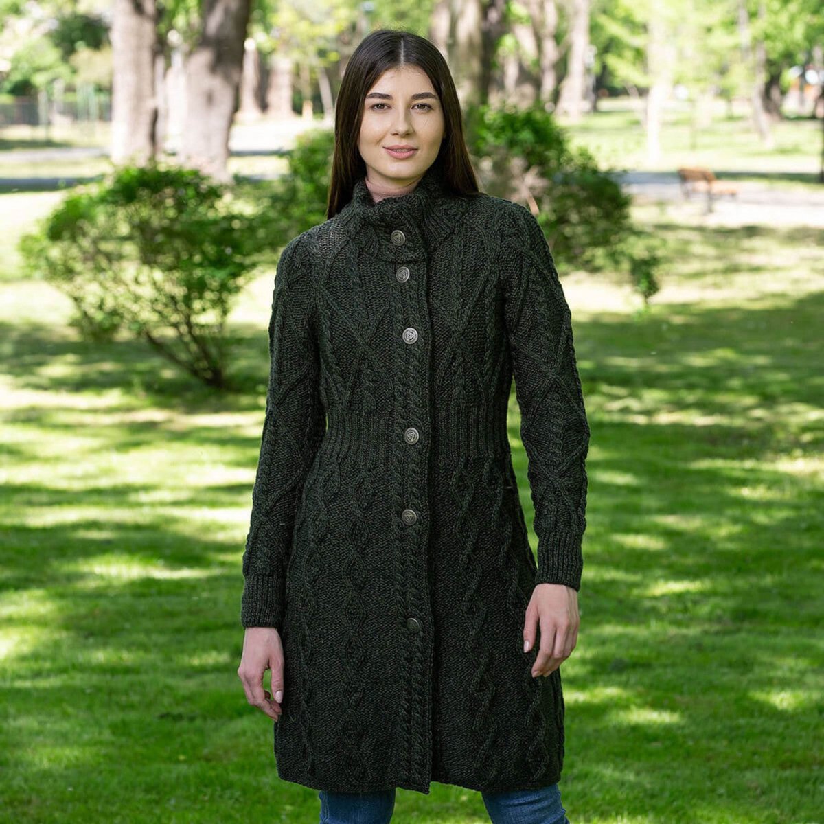 Aran Cable Signature Coat - The Celtic Gift Store - 