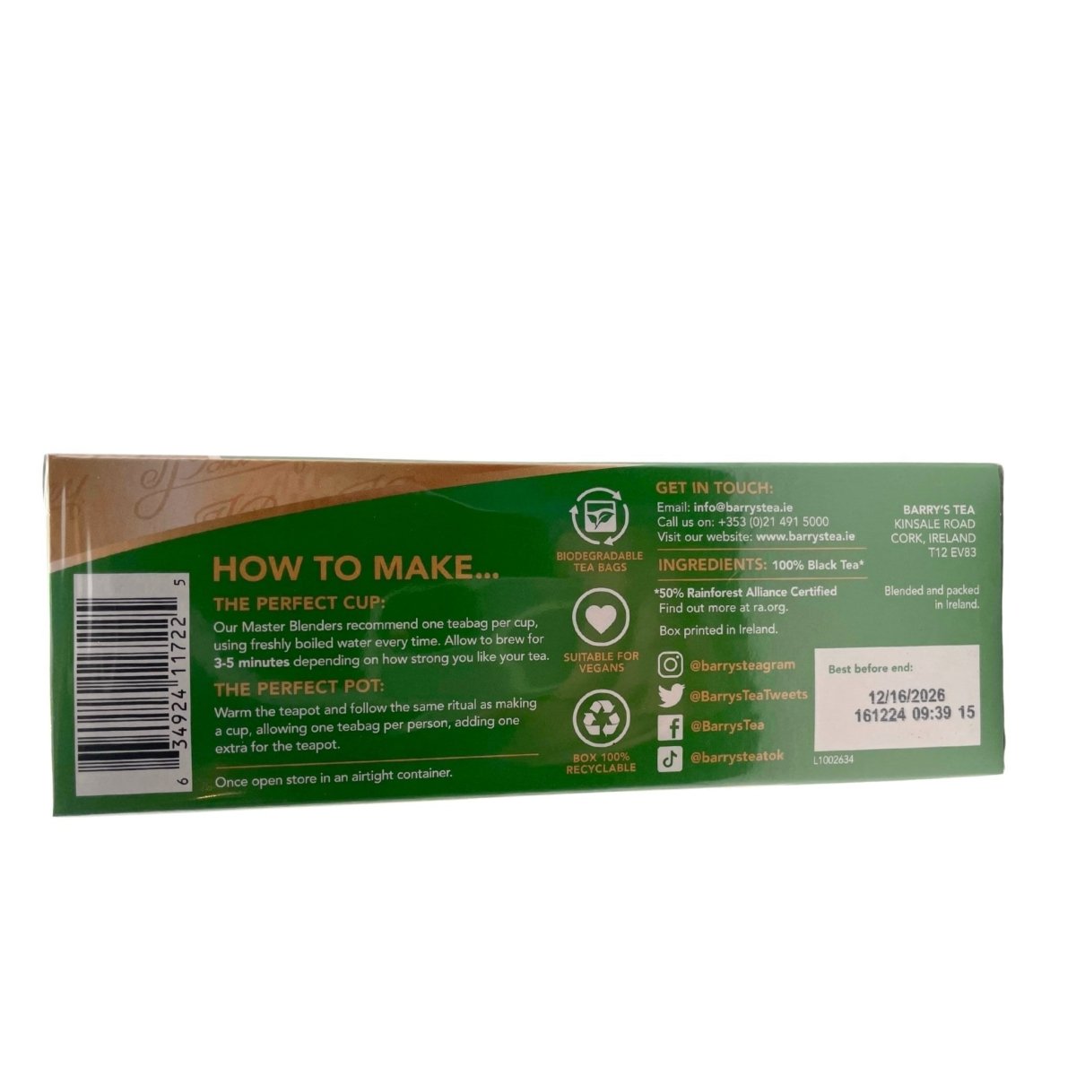 Barry's Irish Breakfast Tea (80 Bags)