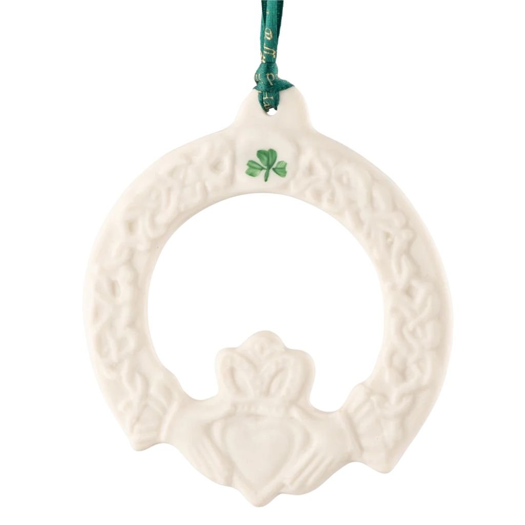 Belleek Classic Claddagh Ornament