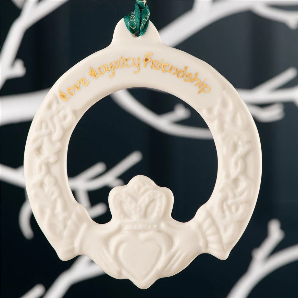 Belleek Classic Claddagh Ornament