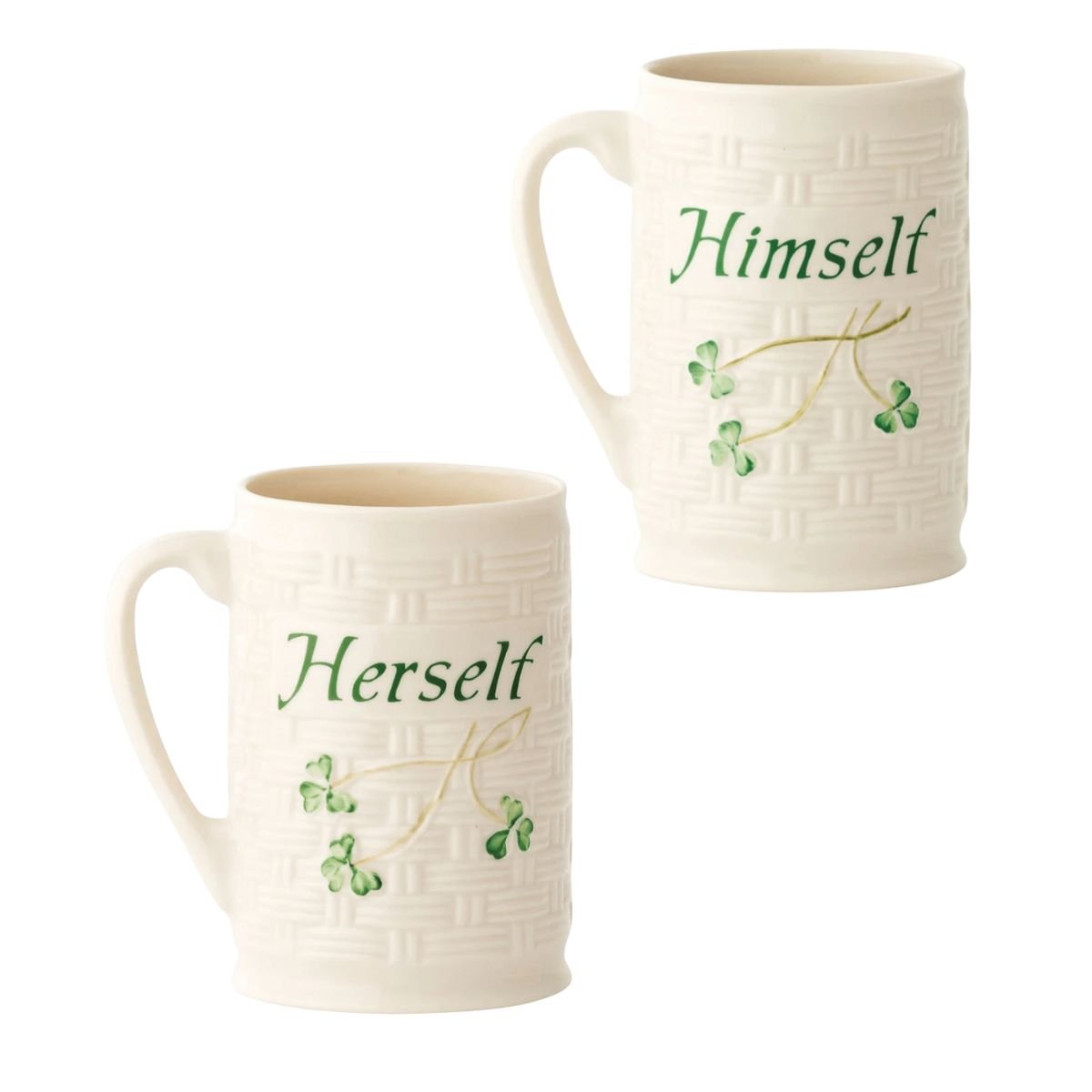 Belleek Classic Himself & Herself Mug Set