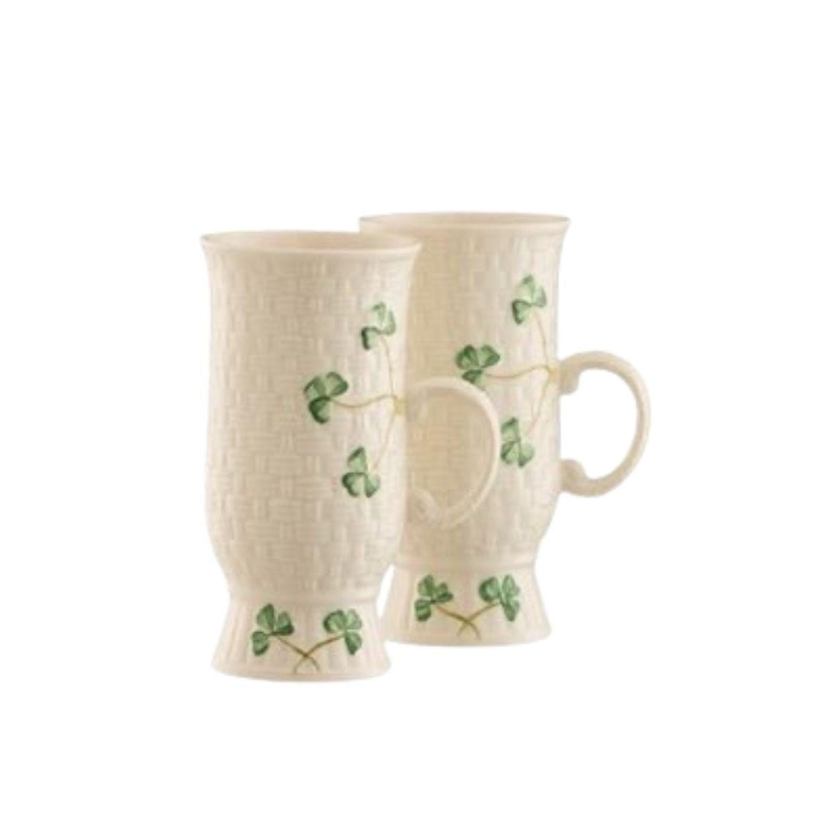 Belleek Classic Irish Coffee Mug Pair