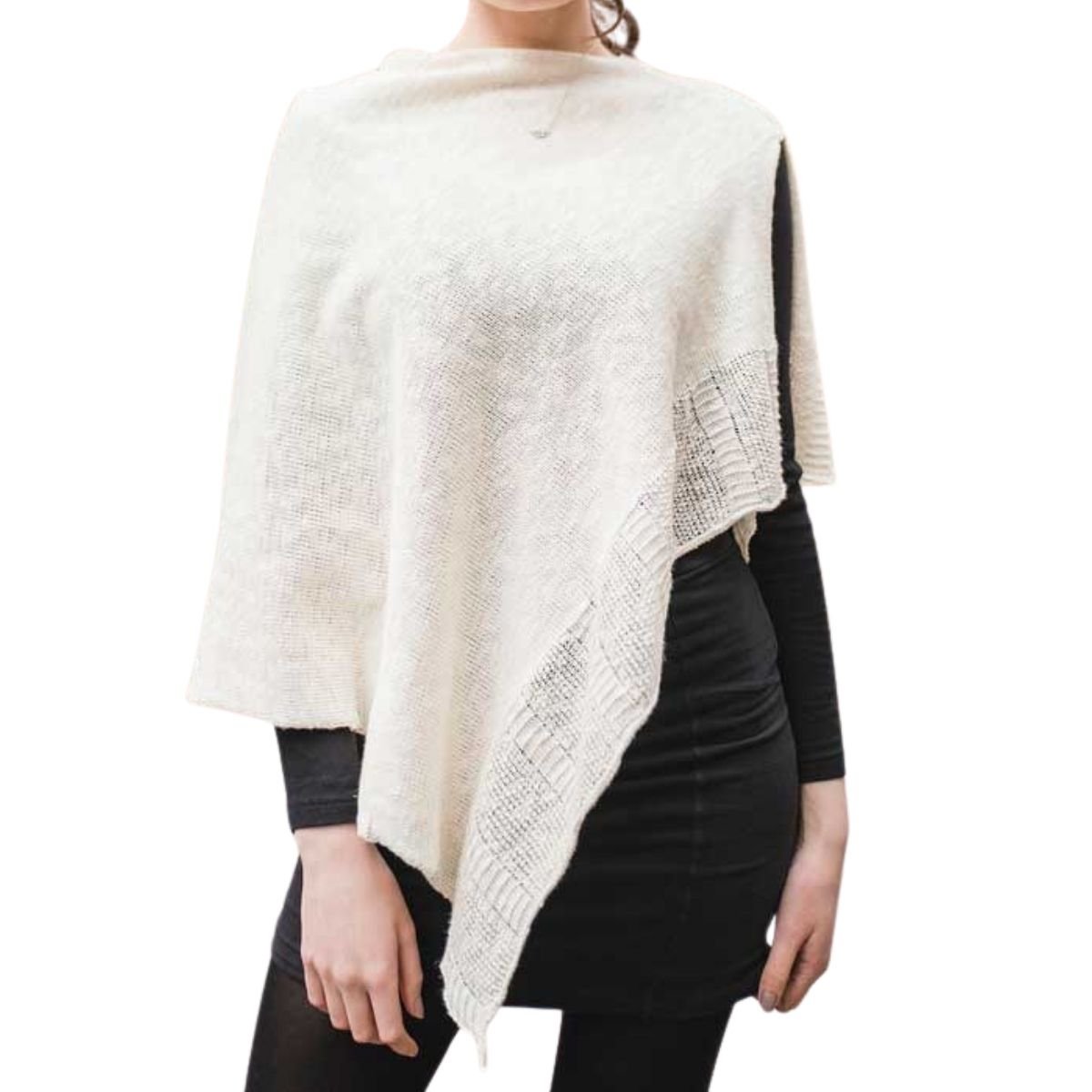 Bill Baber Ecru Linen Cape - Mist