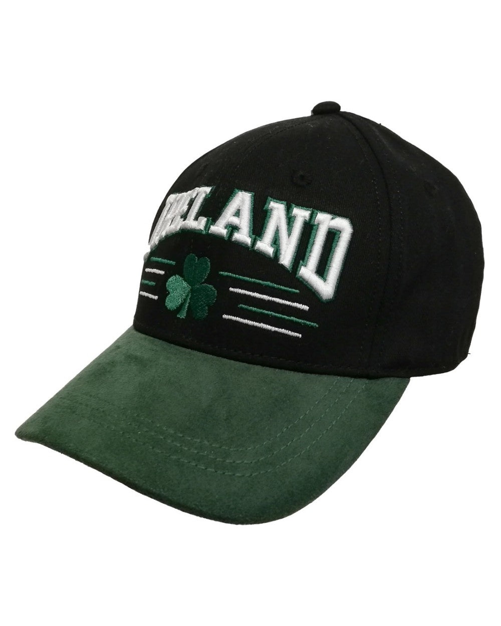 Black and Bottle Green Ireland Shamrock Embroidered Baseball Cap - The Celtic Gift Store - Hats