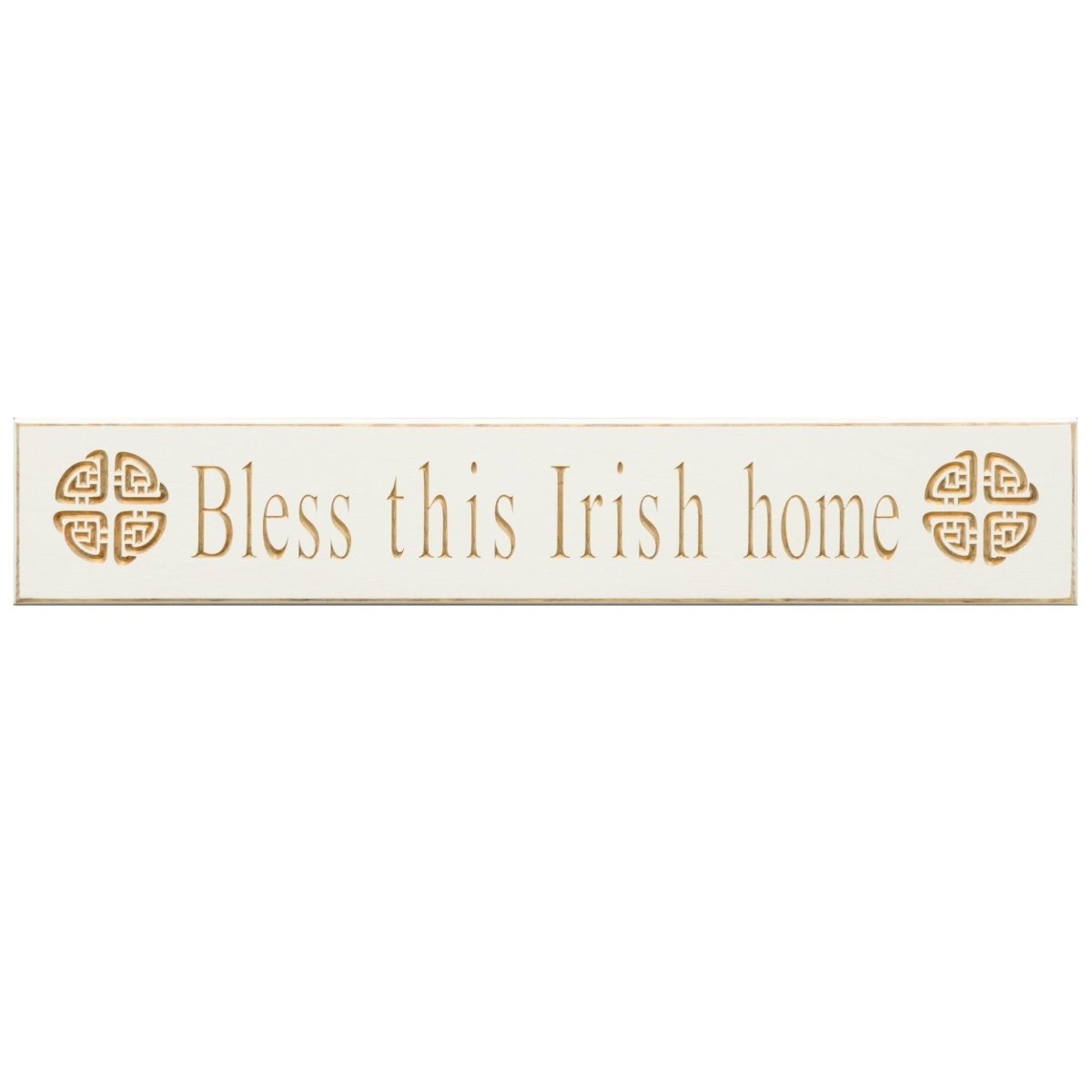 Bless This Irish Home Wooden Sign - White - The Celtic Gift Store - Decor