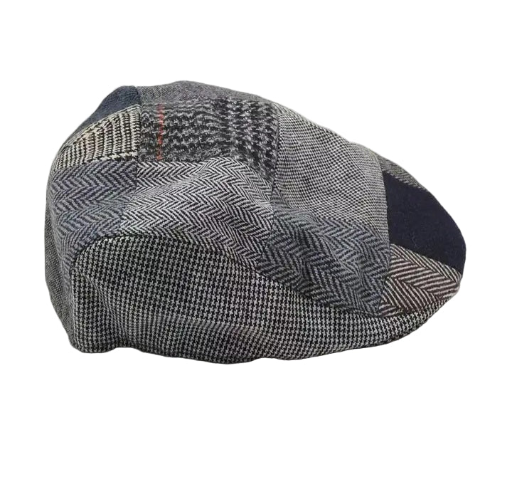 Boru Tweed Flat Cap - Grey Patchwork - The Celtic Gift Store - Hats