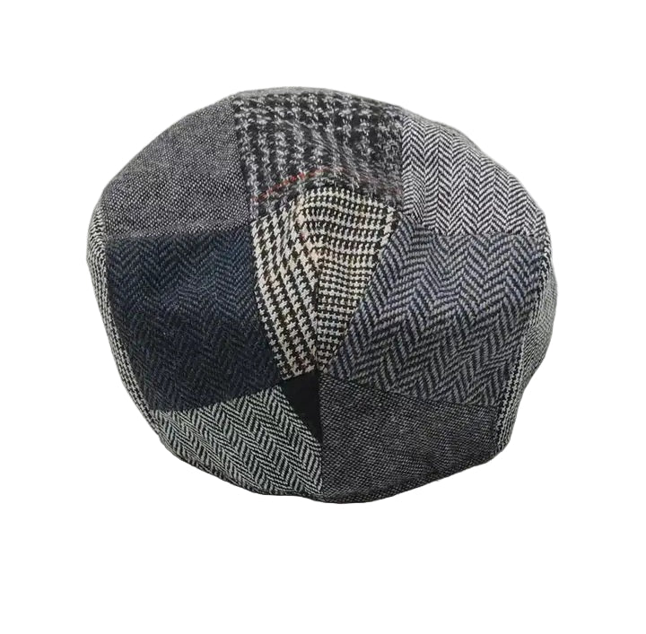 Boru Tweed Flat Cap - Grey Patchwork - The Celtic Gift Store - Hats