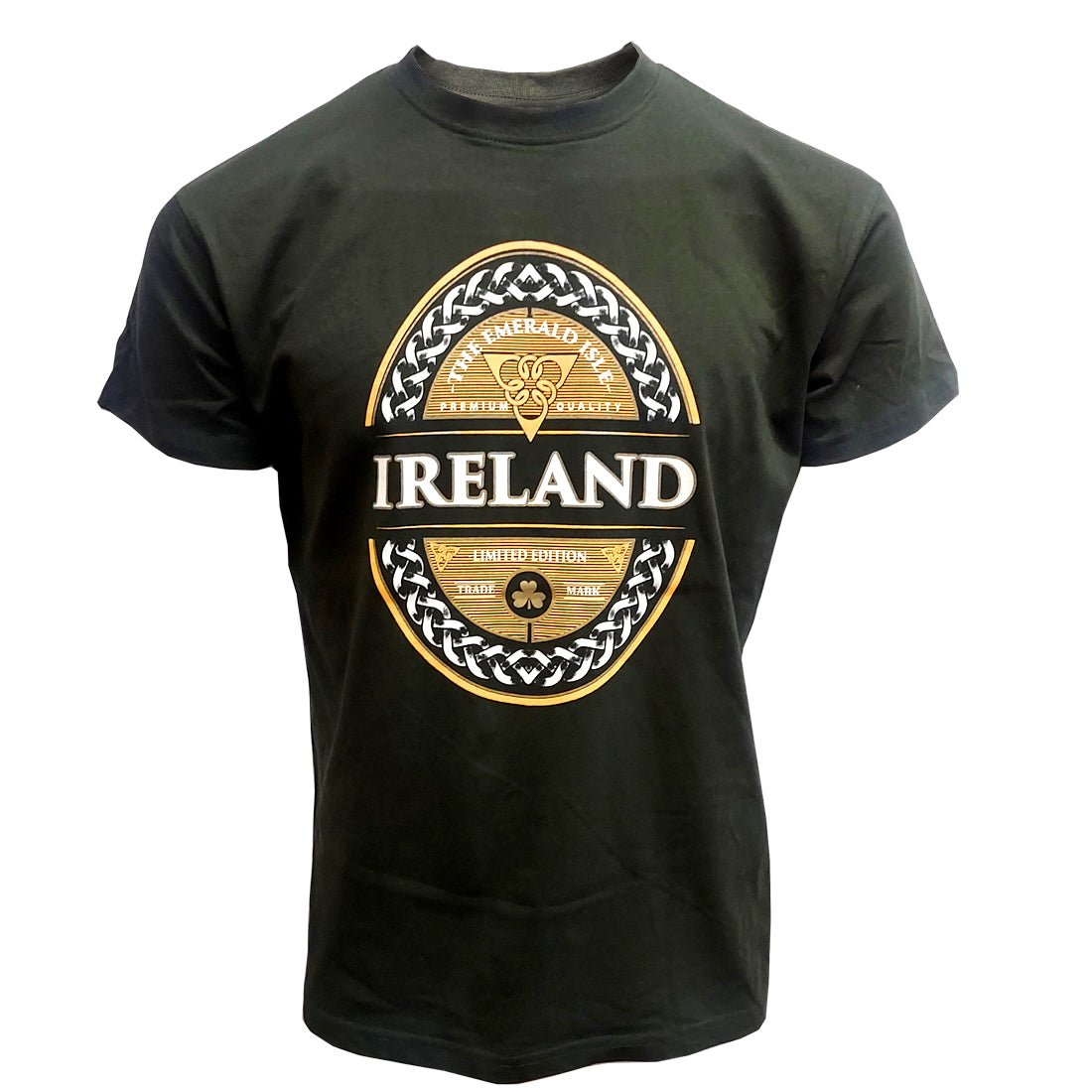 Bottle Green Ireland Label T-Shirt - The Celtic Gift Store - Shirts & Tops