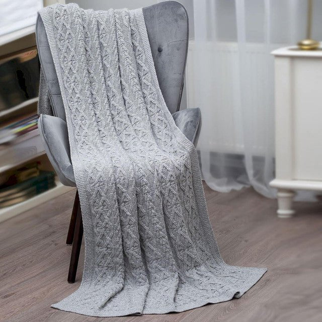 Braided Cable Knit Throw