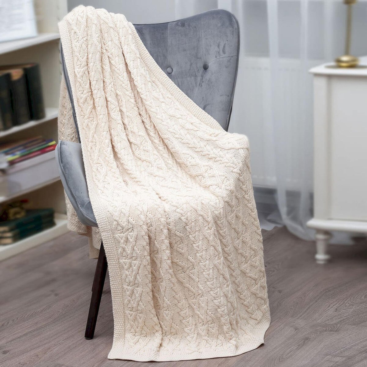 Braided Cable Knit Throw