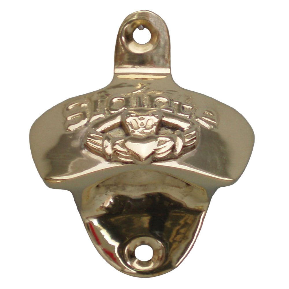 Brass Sláinte Wall Mounted Bottle Opener - The Celtic Gift Store - Decor