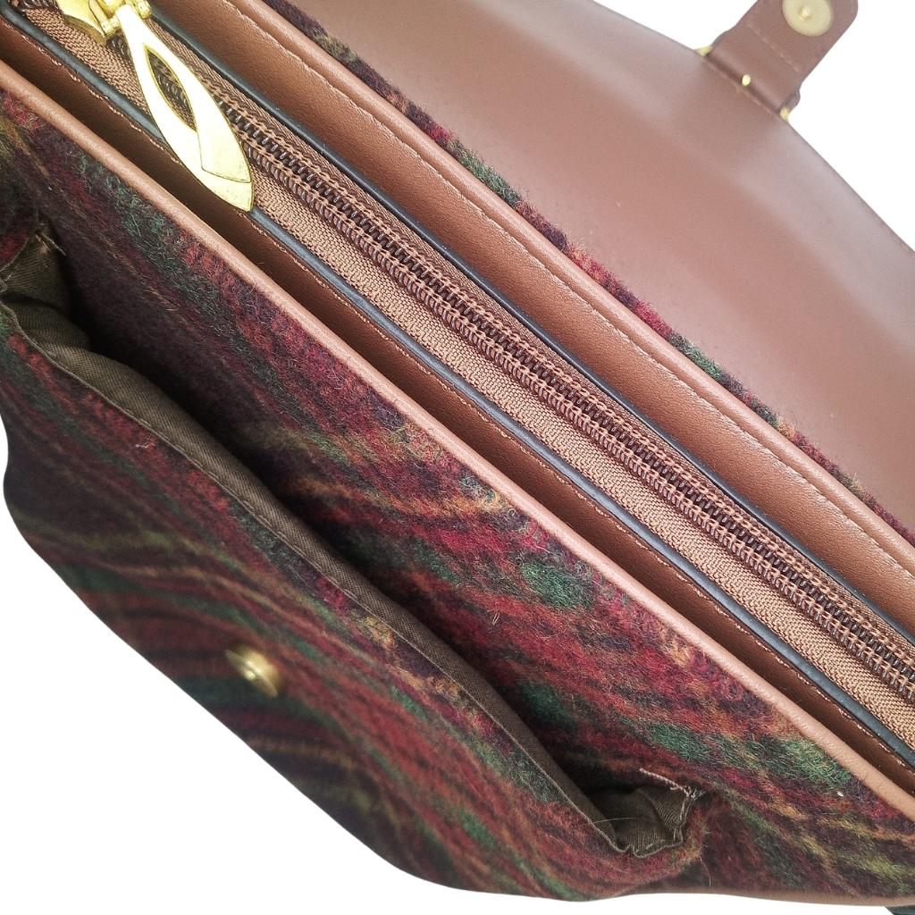 Burgundy Tweed Crossbody Bag
