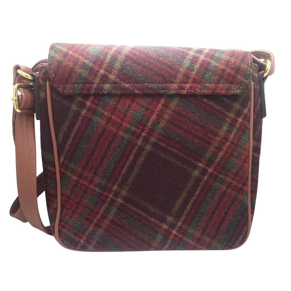 Burgundy Tweed Crossbody Bag