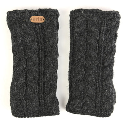 Aran Cable Handwarmers Charcoal