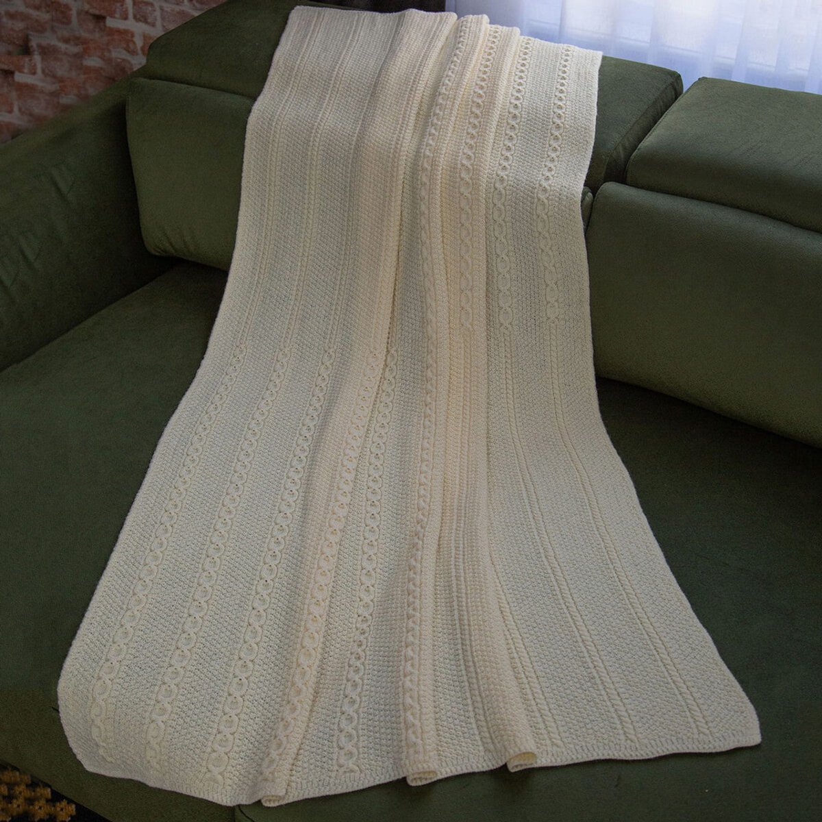 Cable Knit Patch Throw - The Celtic Gift Store - 