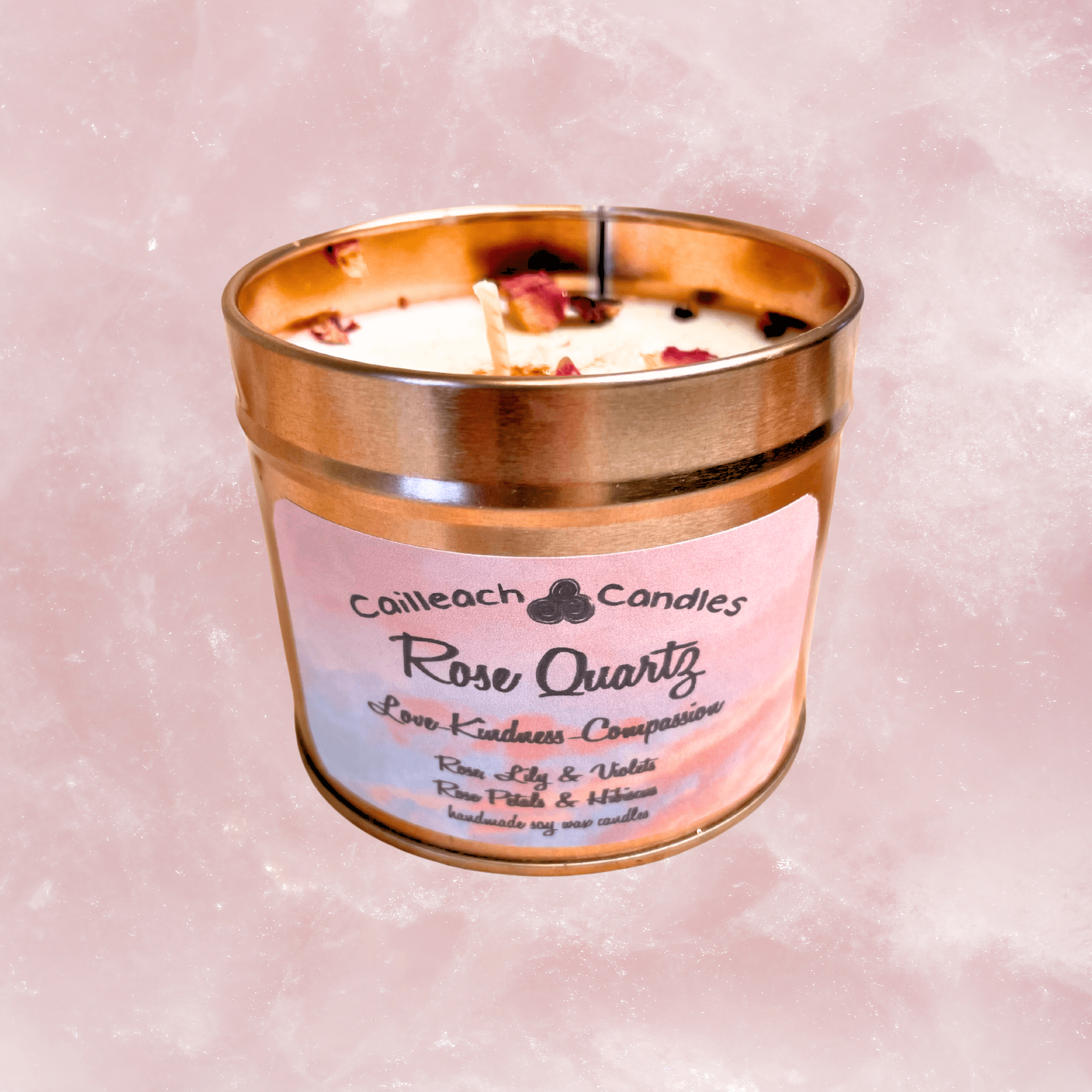 Cailleach Candles - Rose Quartz - The Celtic Gift Store - Candles, Wax Melts, Incense