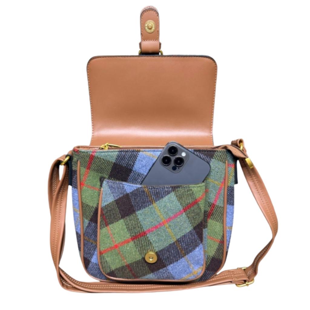 Camel Tweed Crossbody Bag