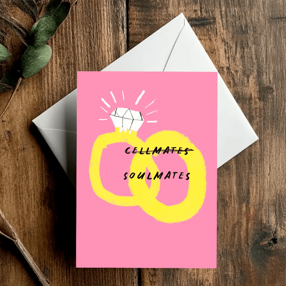 Cellmates/Soulmates Anniversary Card - Conor Langton Art