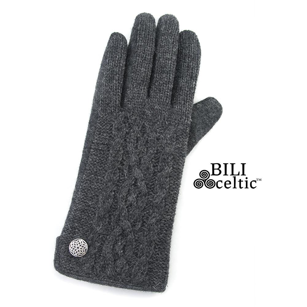 Celtic Cable Knit Gloves - Charcoal - The Celtic Gift Store - Clothing Accessories