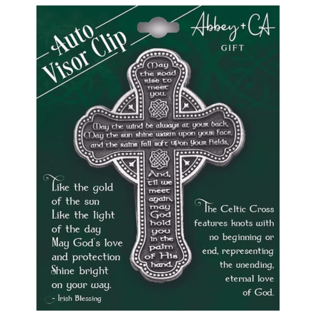 Celtic Cross Irish Blessing Visor Clip