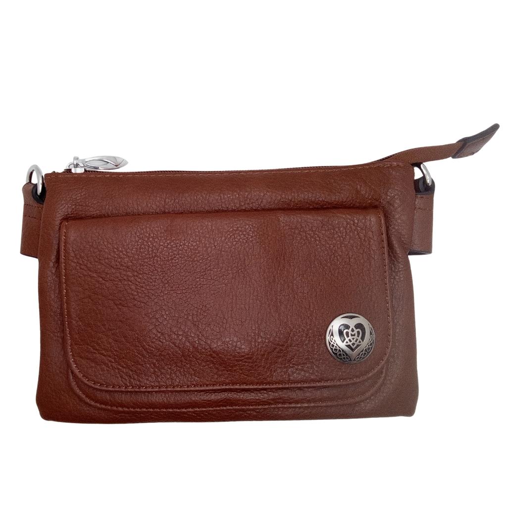 Celtic Heart Trinity Knot Cell Phone Pocket Bag- Camel Brown