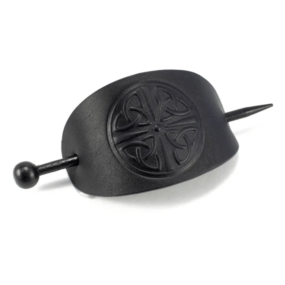 Celtic Knot Leather Hair Slide- Black - The Celtic Gift Store - Accessories