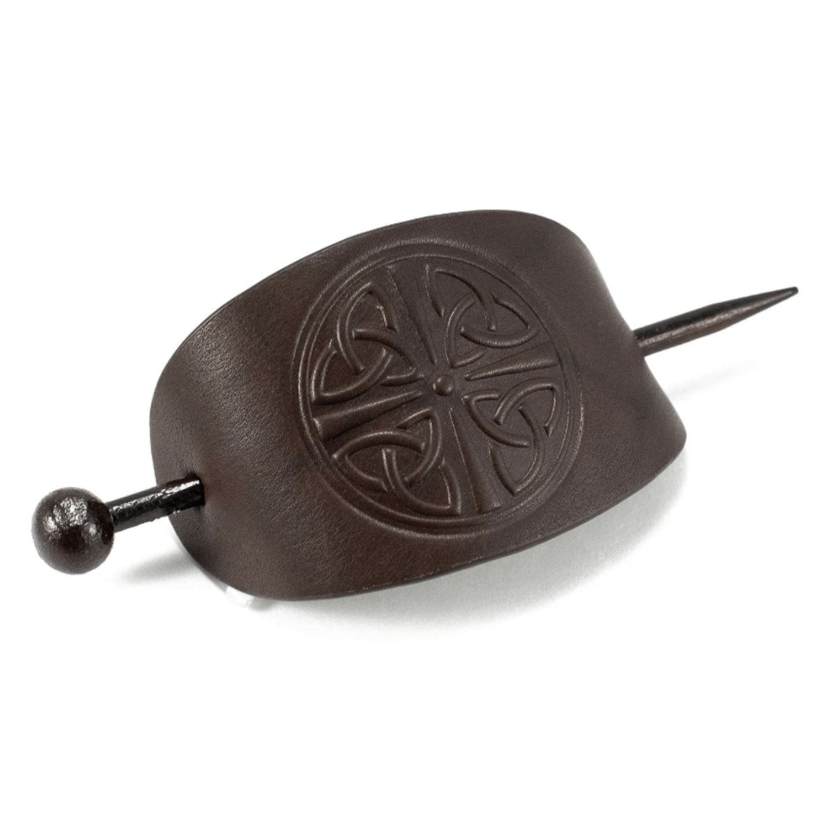 Celtic Knot Leather Hair Slide- Brown - The Celtic Gift Store - Accessories