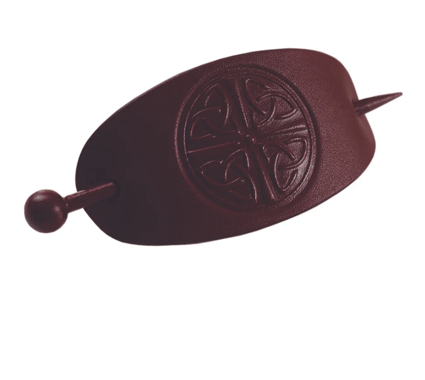 Celtic Knot Leather Hair Slide - Merlot - The Celtic Gift Store - Hair Accessories