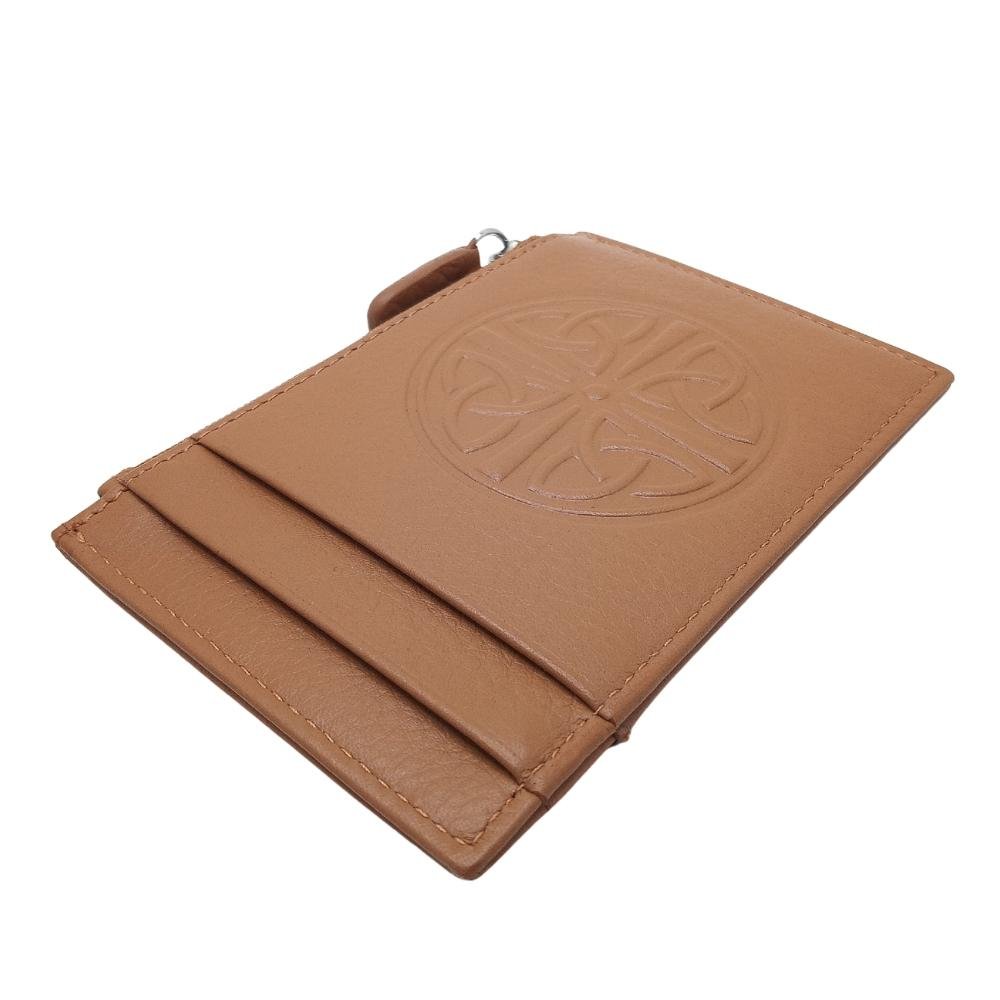 Celtic Knot Leather Wallet- Camel