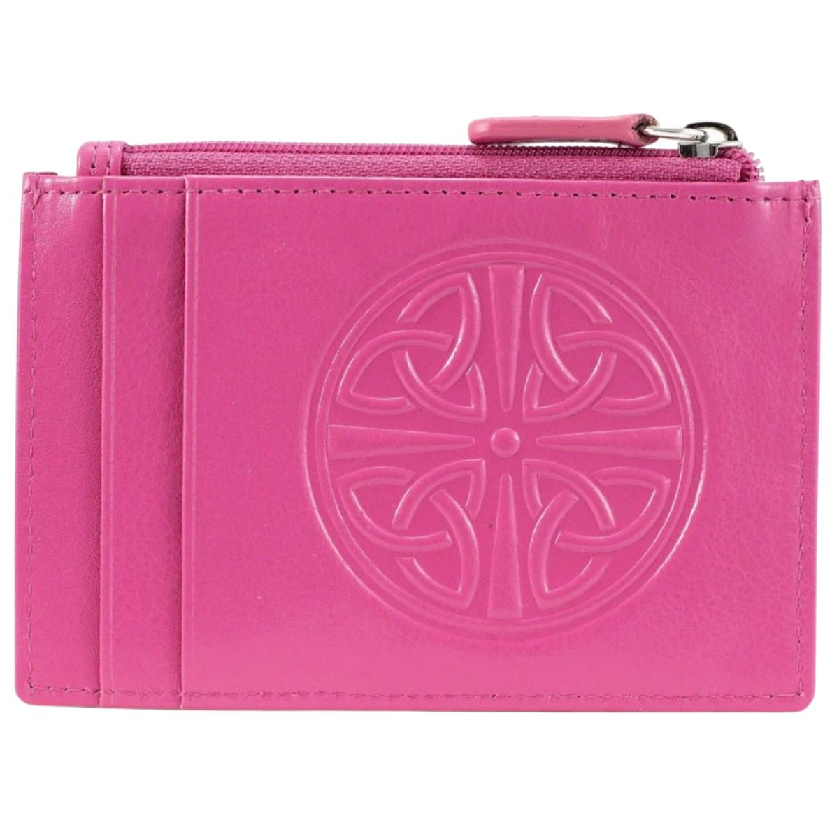 Celtic Knot Leather Wallet - Hot Pink