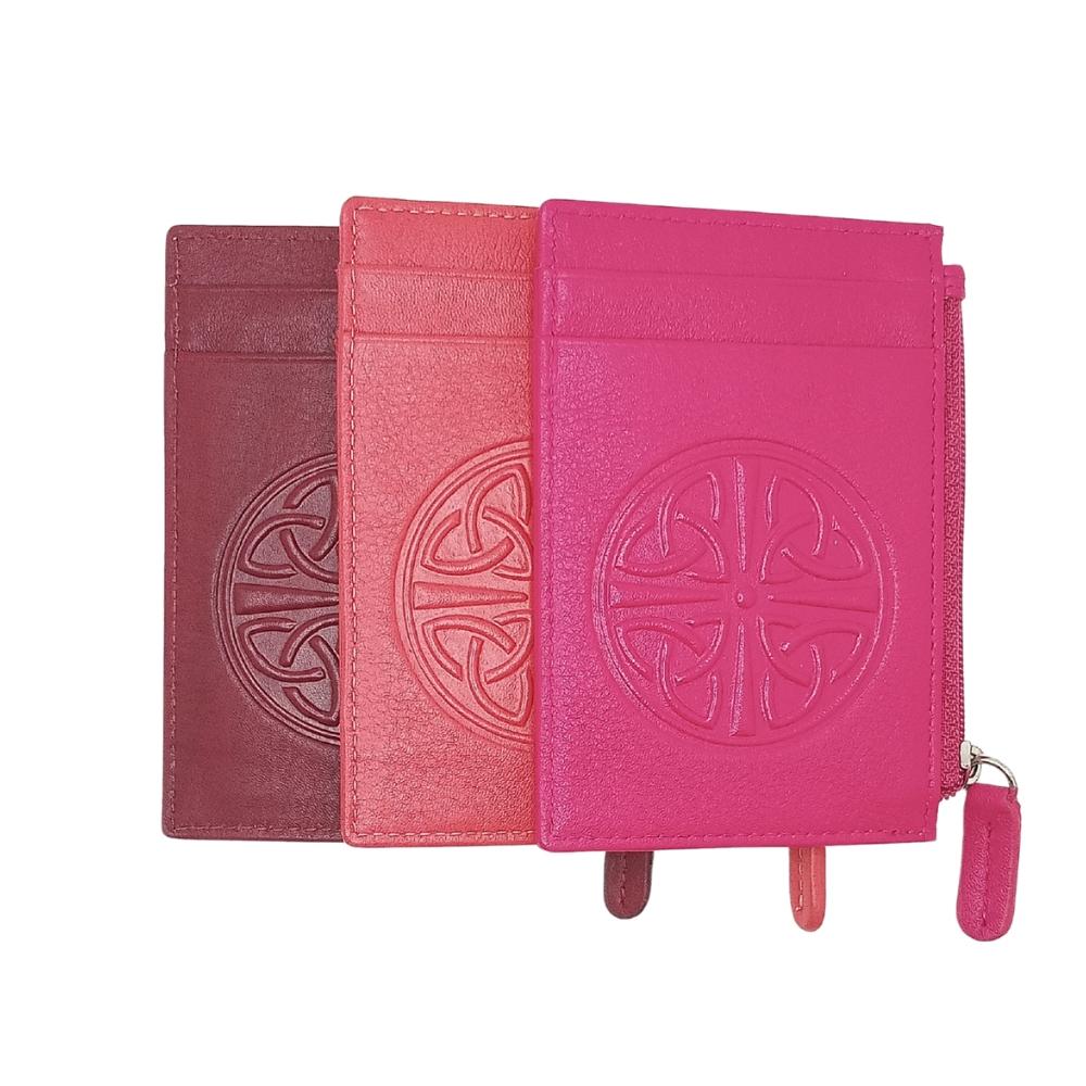 Celtic Knot Leather Wallet - Hot Pink