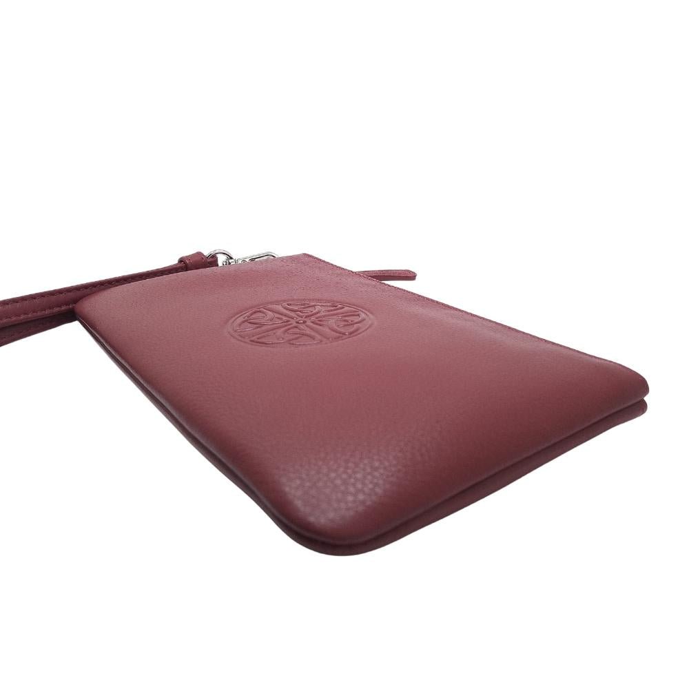 Celtic Knot Leather Wristlet- Merlot