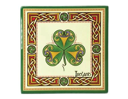 Celtic Knot Shamrock Ceramic Coaster - The Celtic Gift Store - Tableware