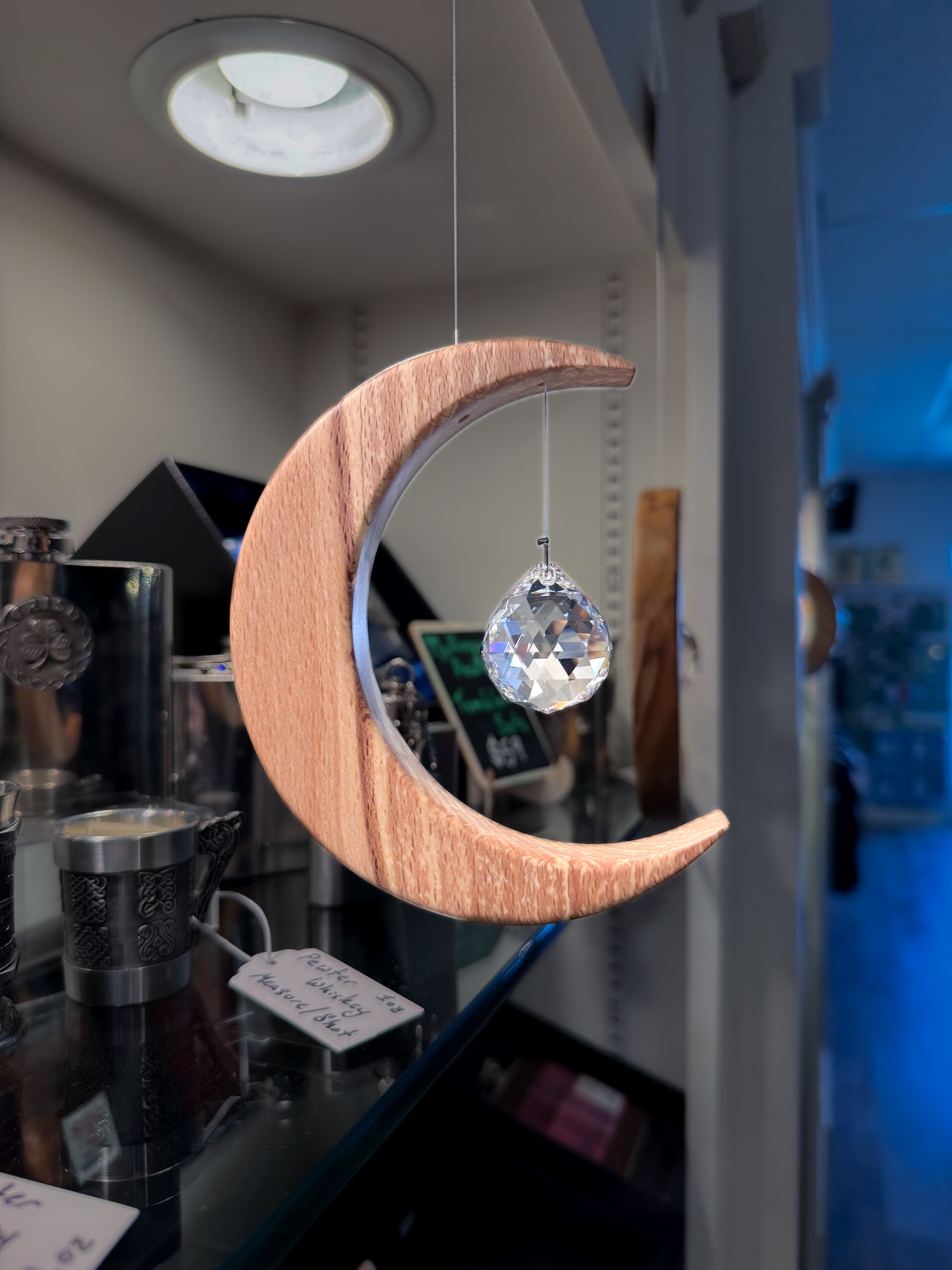 Celtic Moon Suncatcher - Crystal Sphere (Medium) - The Celtic Gift Store - Decor