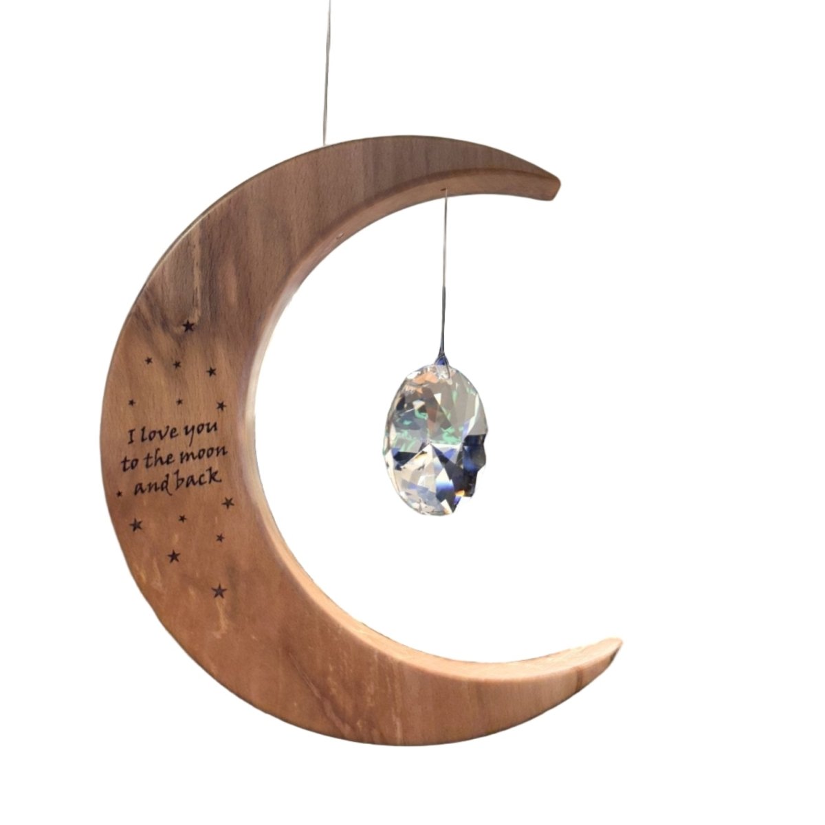 Celtic Moon Suncatcher - Crystal Sun Moon and Back (Large)