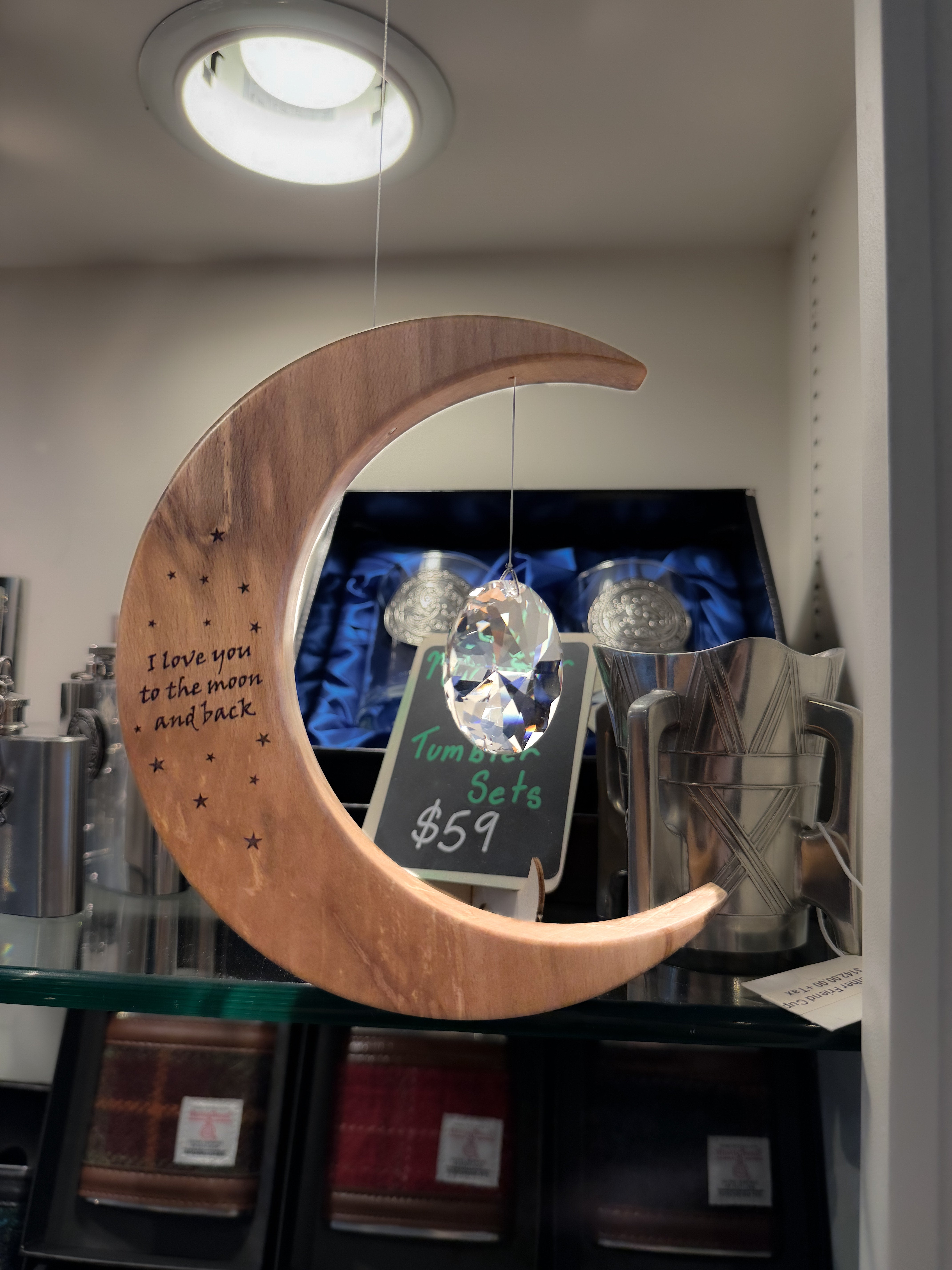 Celtic Moon Suncatcher - Crystal Sun Moon and Back (Large) - The Celtic Gift Store - Decor