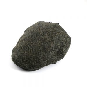 Celtic Ore Tweed Flat Cap - Green Herringbone - The Celtic Gift Store - Hats