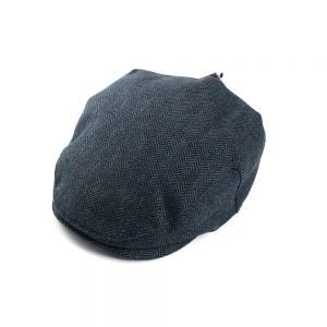 Celtic Ore Tweed Flat Cap - Navy Herringbone - The Celtic Gift Store - Hats