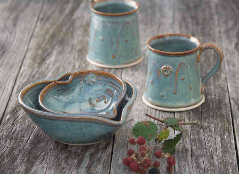 Celtic Swirl Heart Bowl Handmade Irish Pottery - The Celtic Gift Store - Tableware