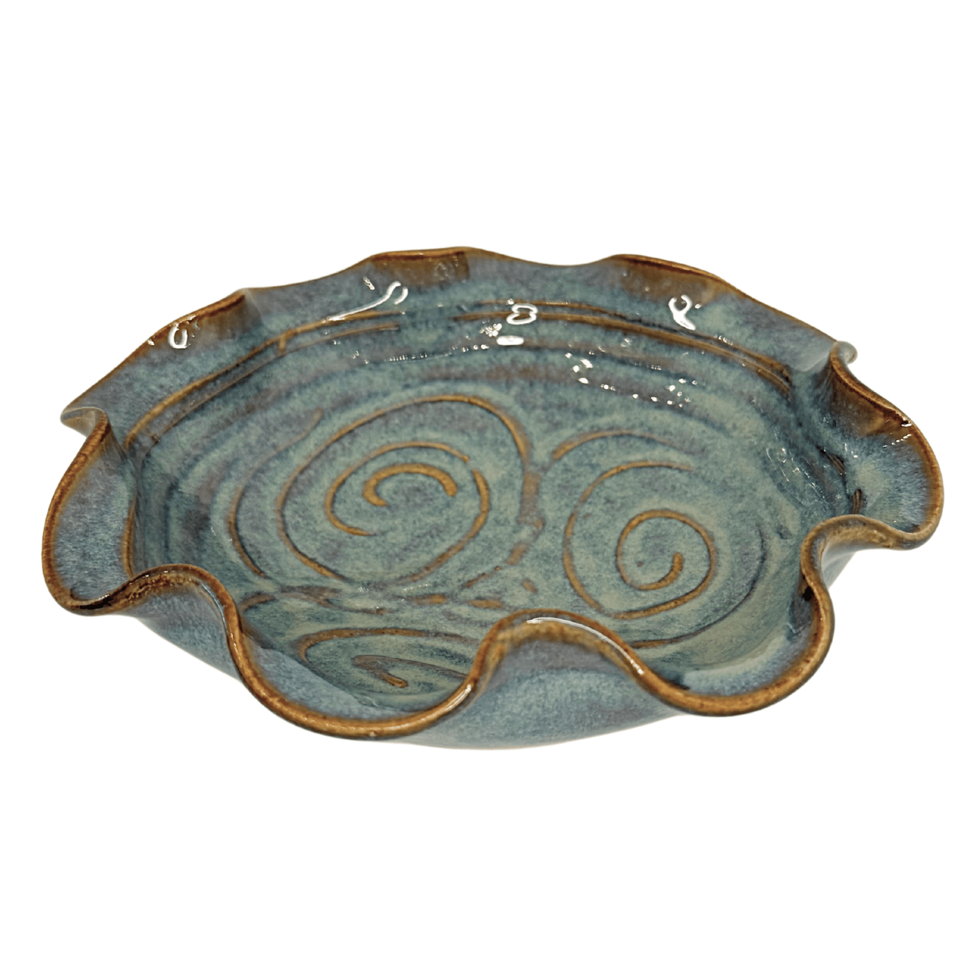 Celtic Swirl Wavy Bowl Handmade Irish Pottery - The Celtic Gift Store - Tableware
