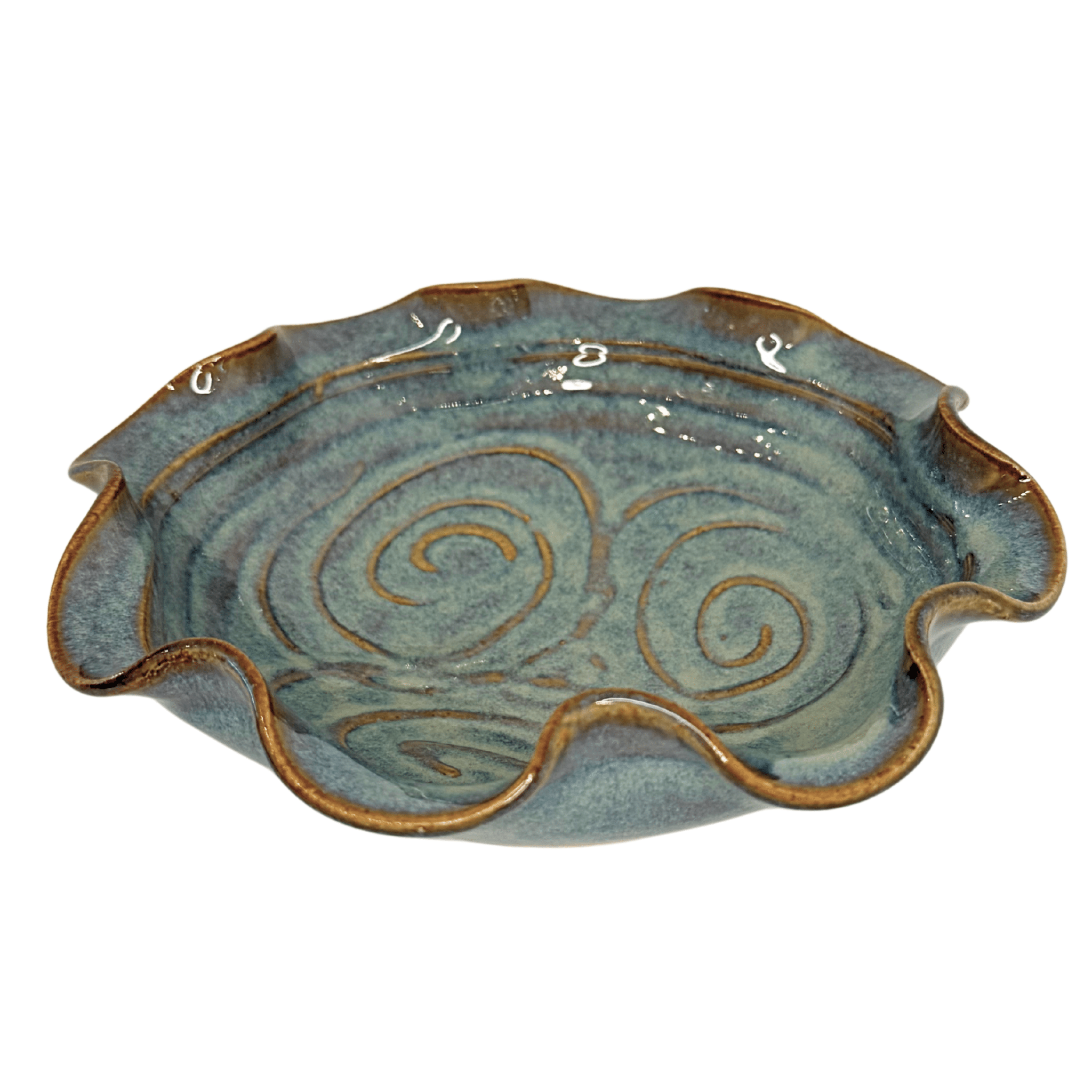 Celtic Swirl Wavy Bowl Handmade Irish Pottery - The Celtic Gift Store - Tableware