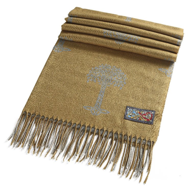 Celtic Tree of Life Scarf - Mustard Yellow - The Celtic Gift Store - Scarves & Shawls