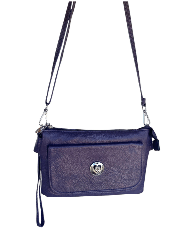 Celtic Trinity Heart Cell Phone Pocket Bag - Purple - The Celtic Gift Store - Handbags