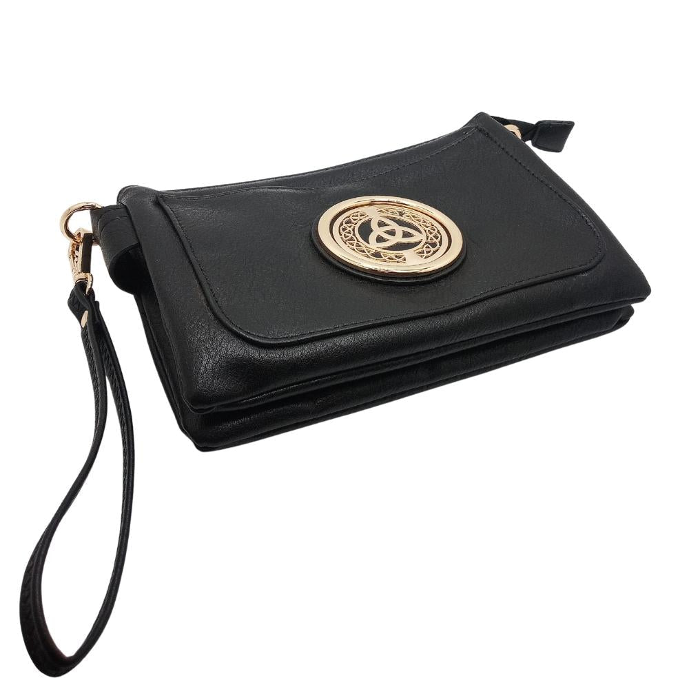 Celtic Trinity Knot Slip Pocket Bag- Black