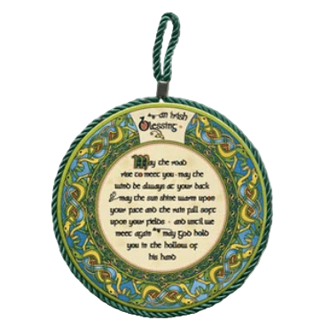 Ceramic Irish Blessing Trivet Plaque - Irish Weave - The Celtic Gift Store - Decor