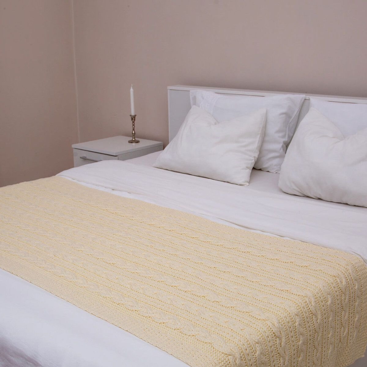 Chunky Cable Knit Bed Runner - The Celtic Gift Store - 