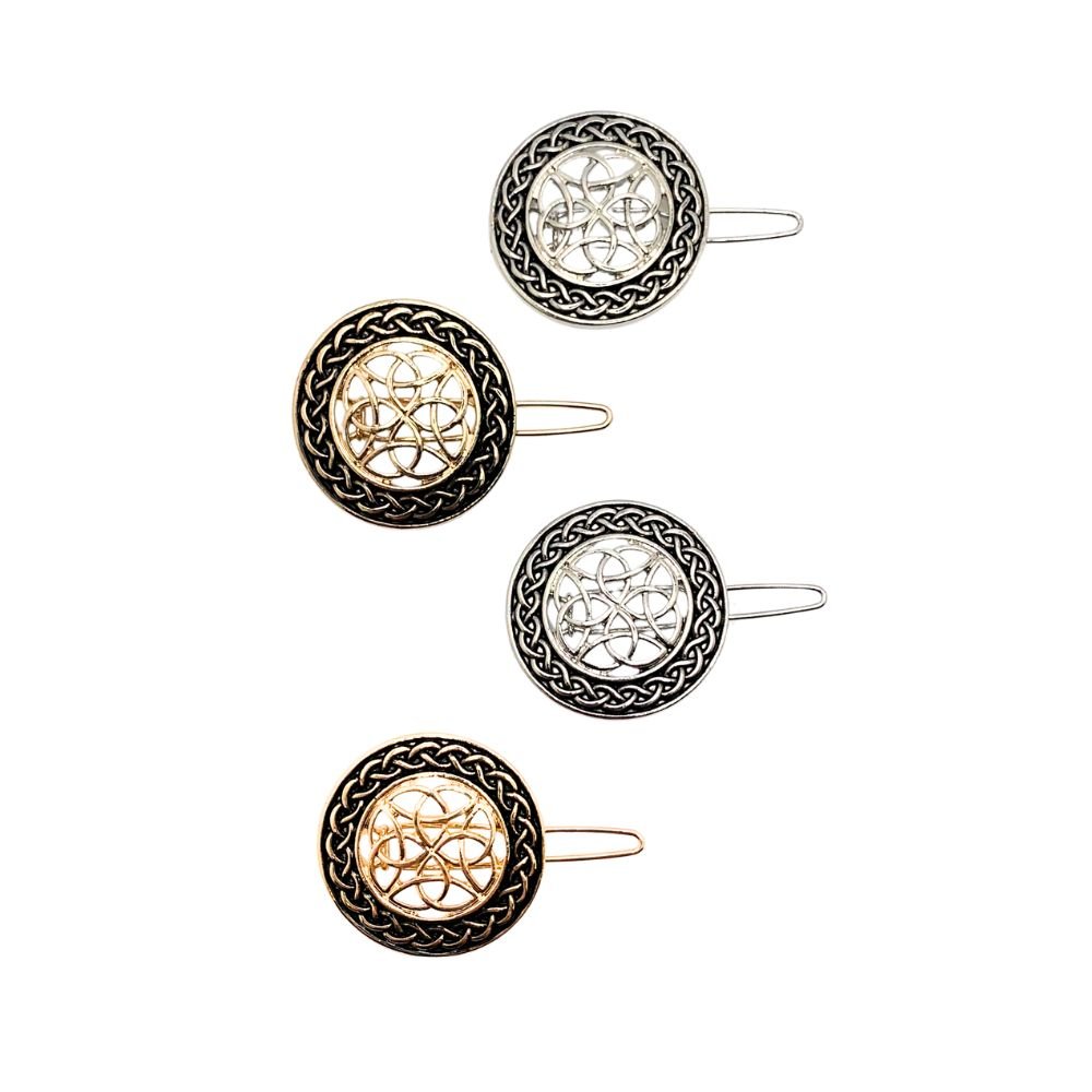 Circular Celtic Knot Barrettes- Set of 2 - The Celtic Gift Store - Accessories