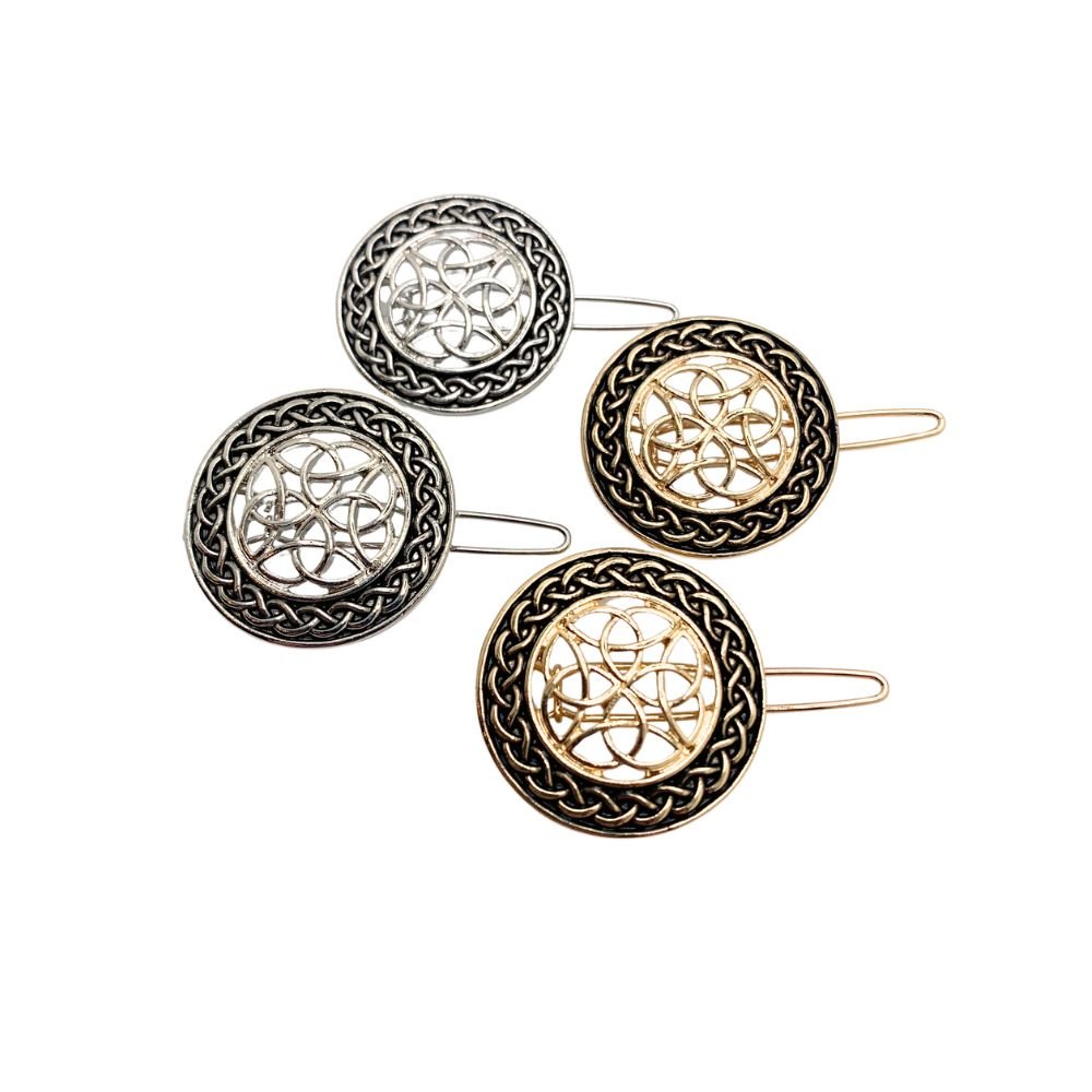 Circular Celtic Knot Barrettes- Set of 2 - The Celtic Gift Store - Accessories