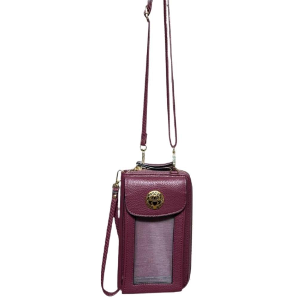 Claddagh Cell Phone Wristlet/Crossbody Bag- Red
