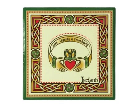 Claddagh Ring Ceramic Coaster - The Celtic Gift Store - Decor